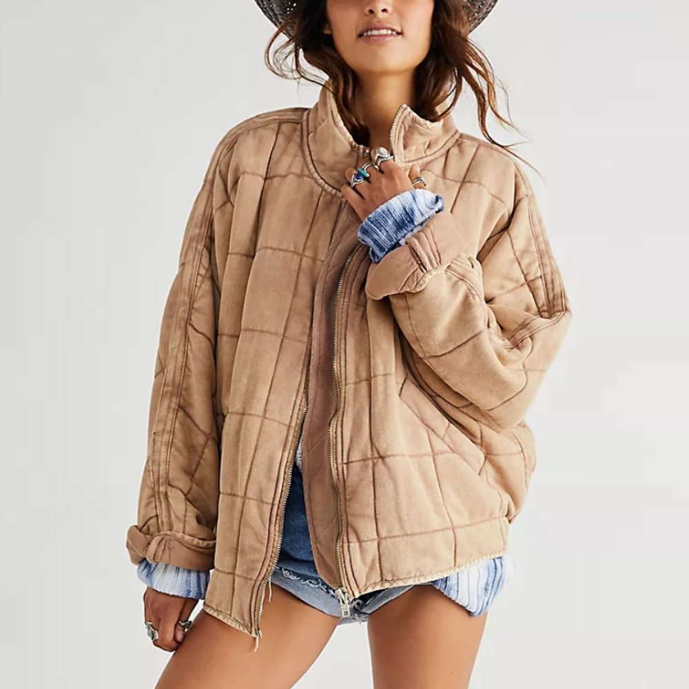 Free People Dolman Quilted Knit Jacket